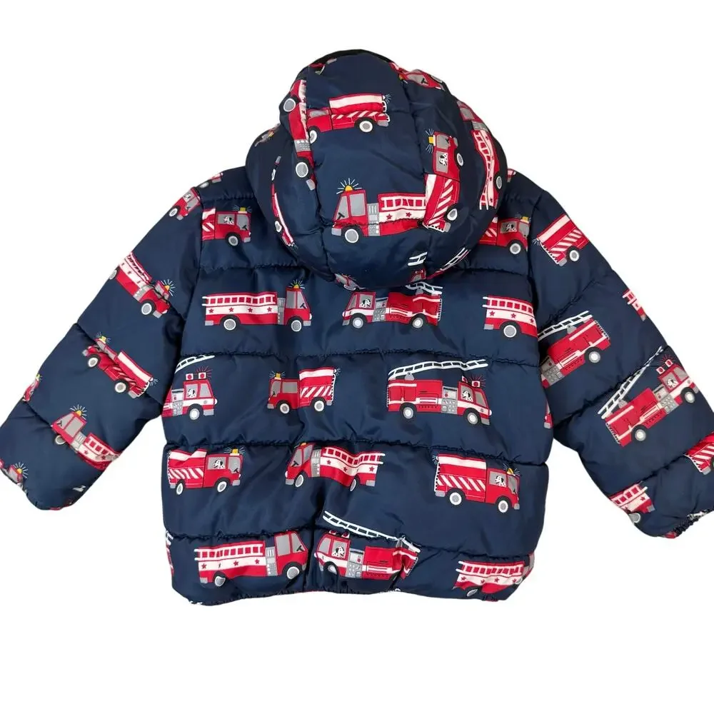 Children's Place Firetruck Puffer Coat Jacket Baby Toddler Boys 18-24 Months